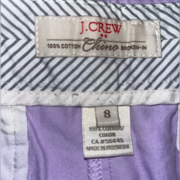 J. Crew Broken-in Chino shorts; Lilac size 8 - Picture 3 of 3